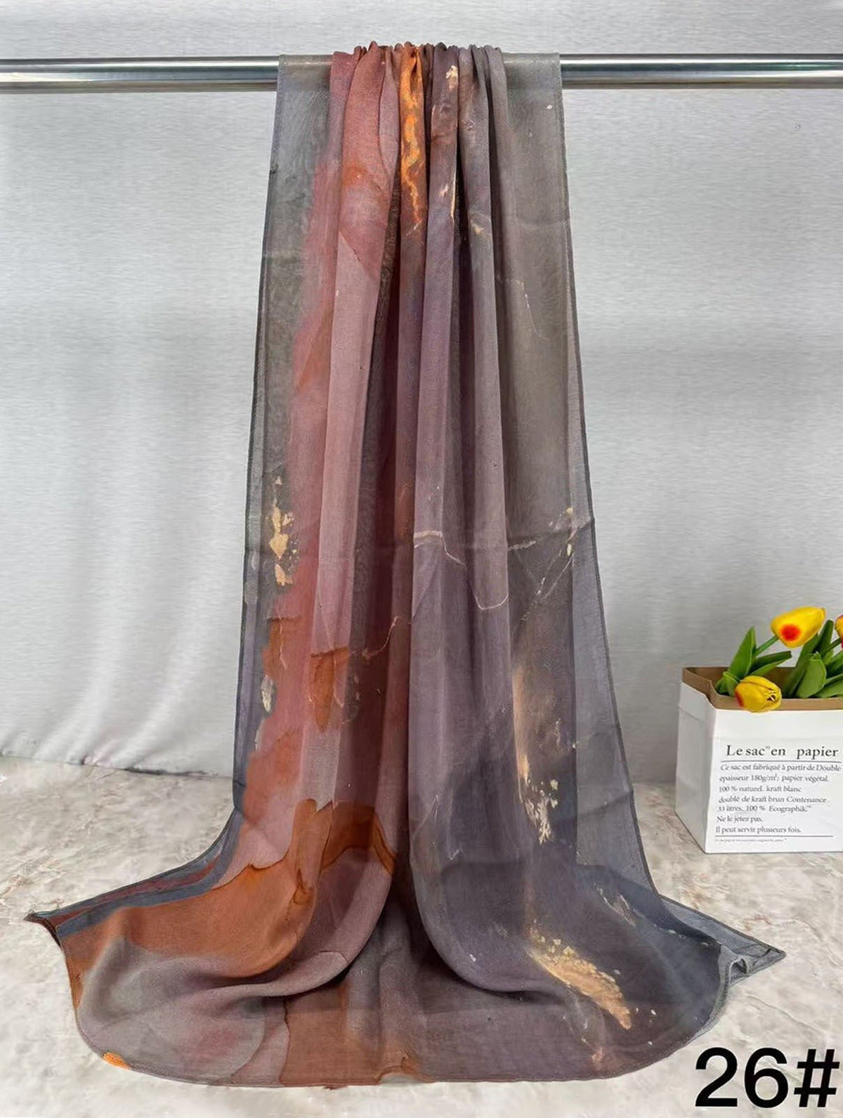 HJ06 Silky Modal Hijab - Vibrant Print Wrap Scarf for Women - Raya