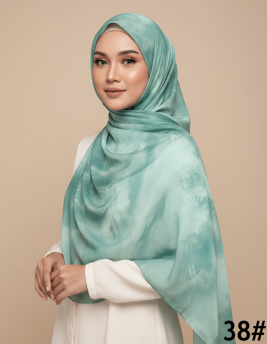 HJ06 Silky Modal Hijab - Vibrant Print Wrap Scarf for Women - Raya