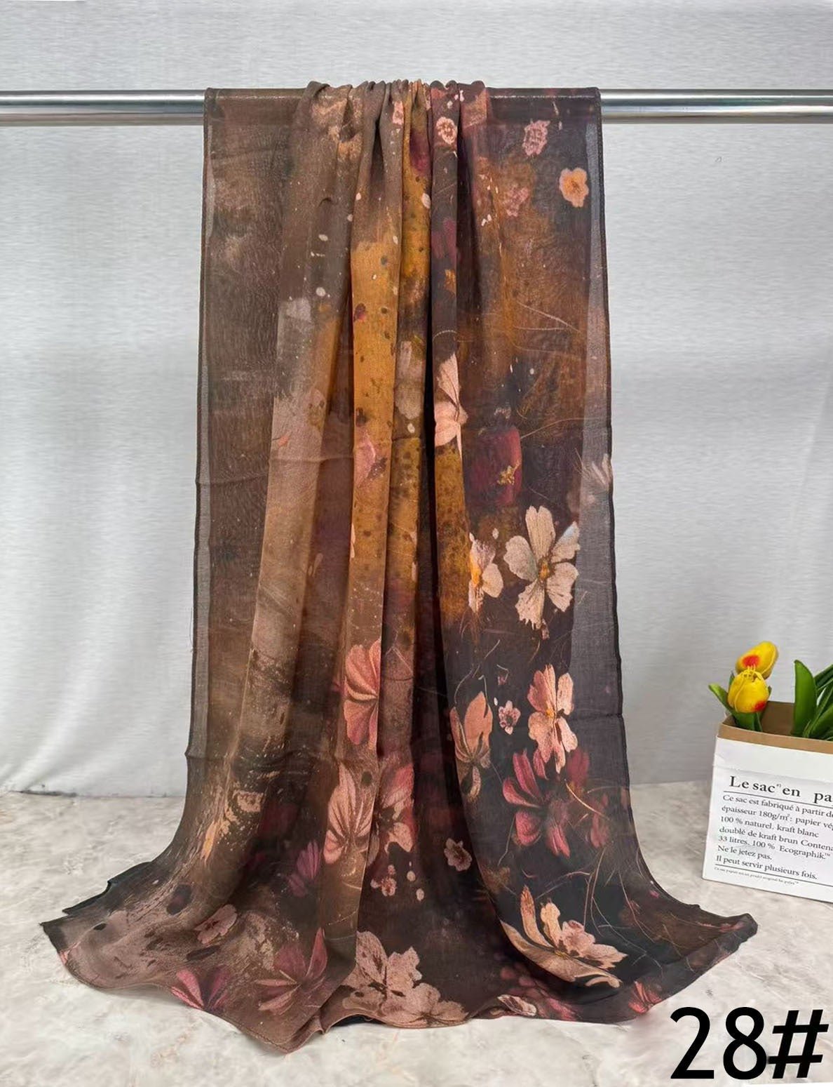 HJ06 Silky Modal Hijab - Vibrant Print Wrap Scarf for Women - Raya