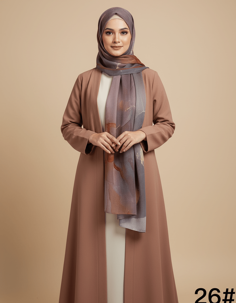 HJ06 Silky Modal Hijab - Vibrant Print Wrap Scarf for Women - Raya