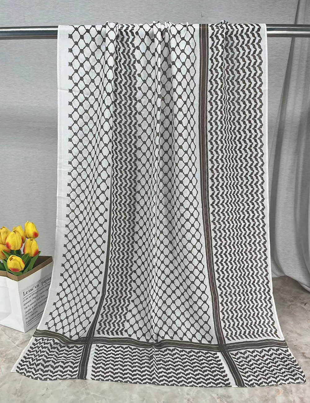 HJ07 Keffiyeh Print Modal Hijab - Traditional Arabic Scarf Women - Raya