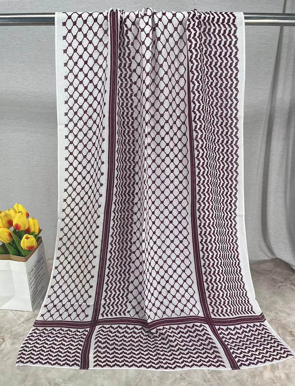 HJ07 Keffiyeh Print Modal Hijab - Traditional Arabic Scarf Women - Raya
