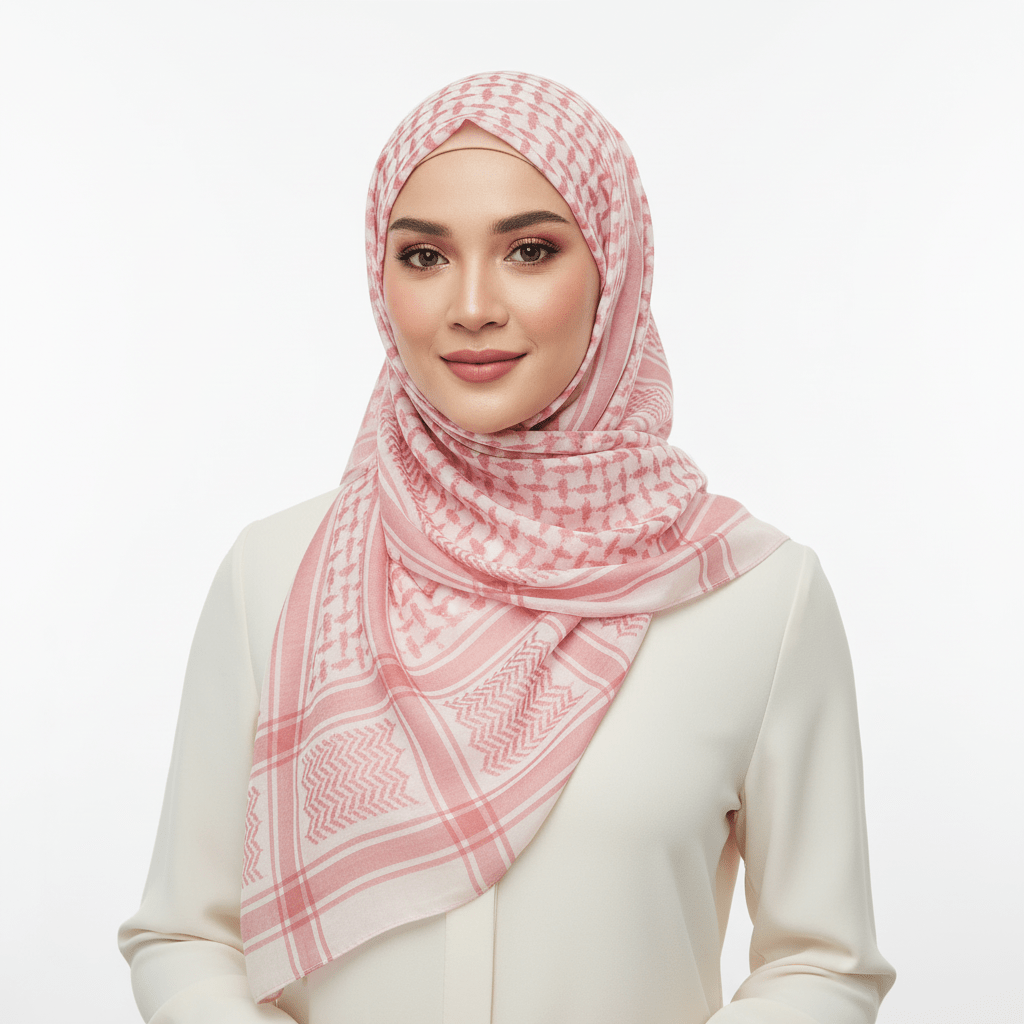HJ07 Keffiyeh Print Modal Hijab - Traditional Arabic Scarf Women - Raya