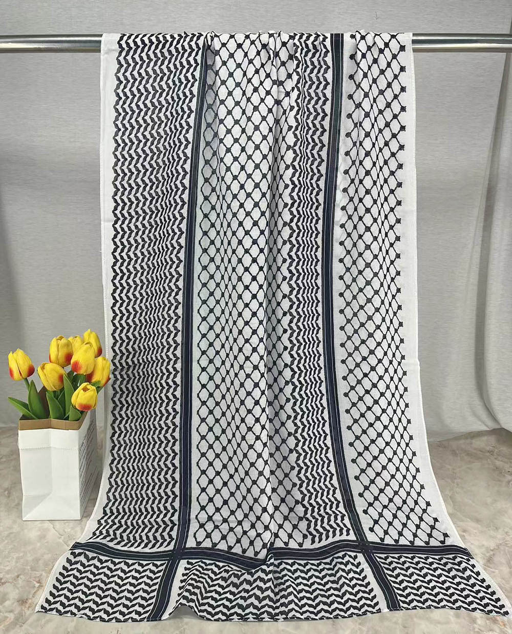 HJ07 Keffiyeh Print Modal Hijab - Traditional Arabic Scarf Women - Raya