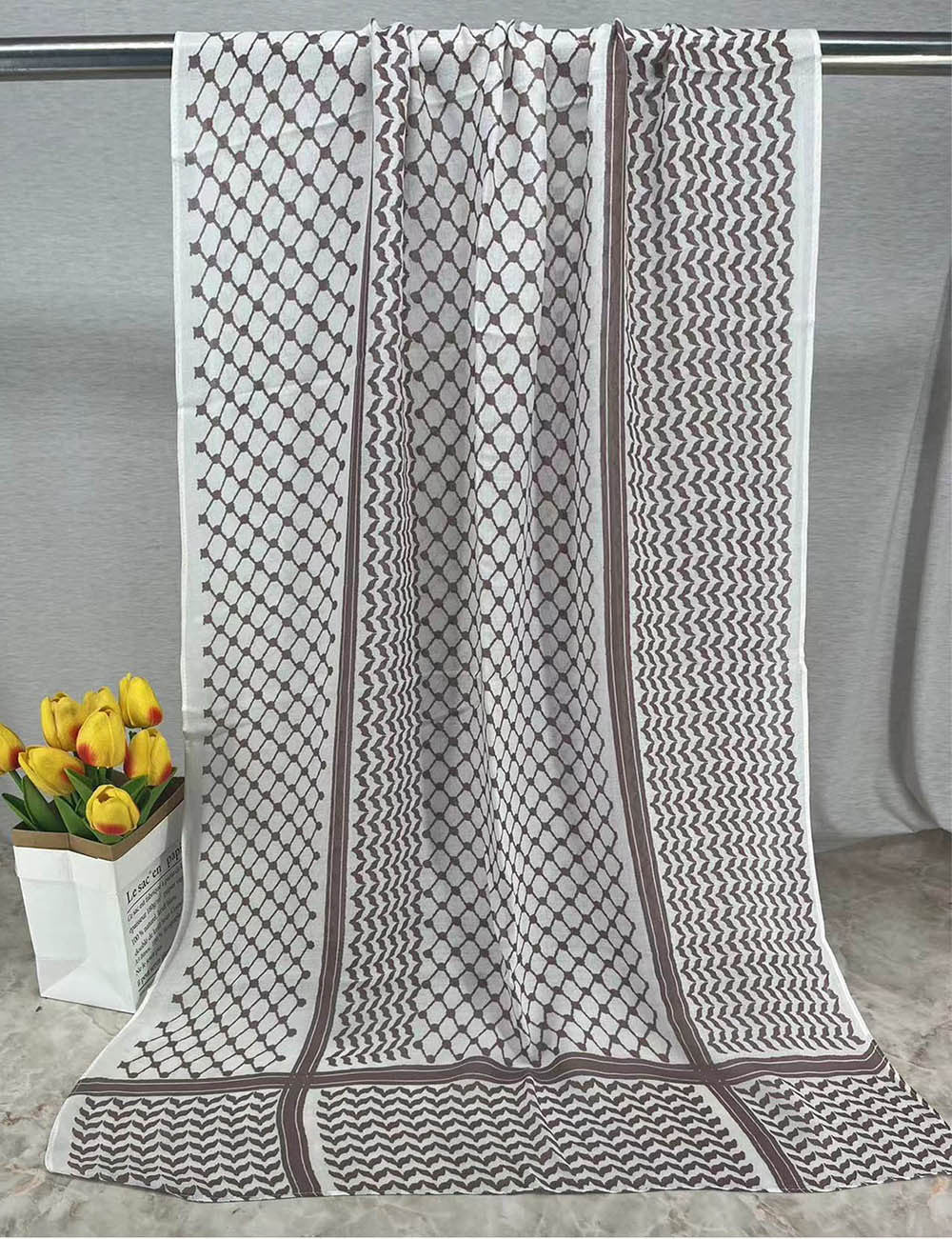 HJ07 Keffiyeh Print Modal Hijab - Traditional Arabic Scarf Women - Raya