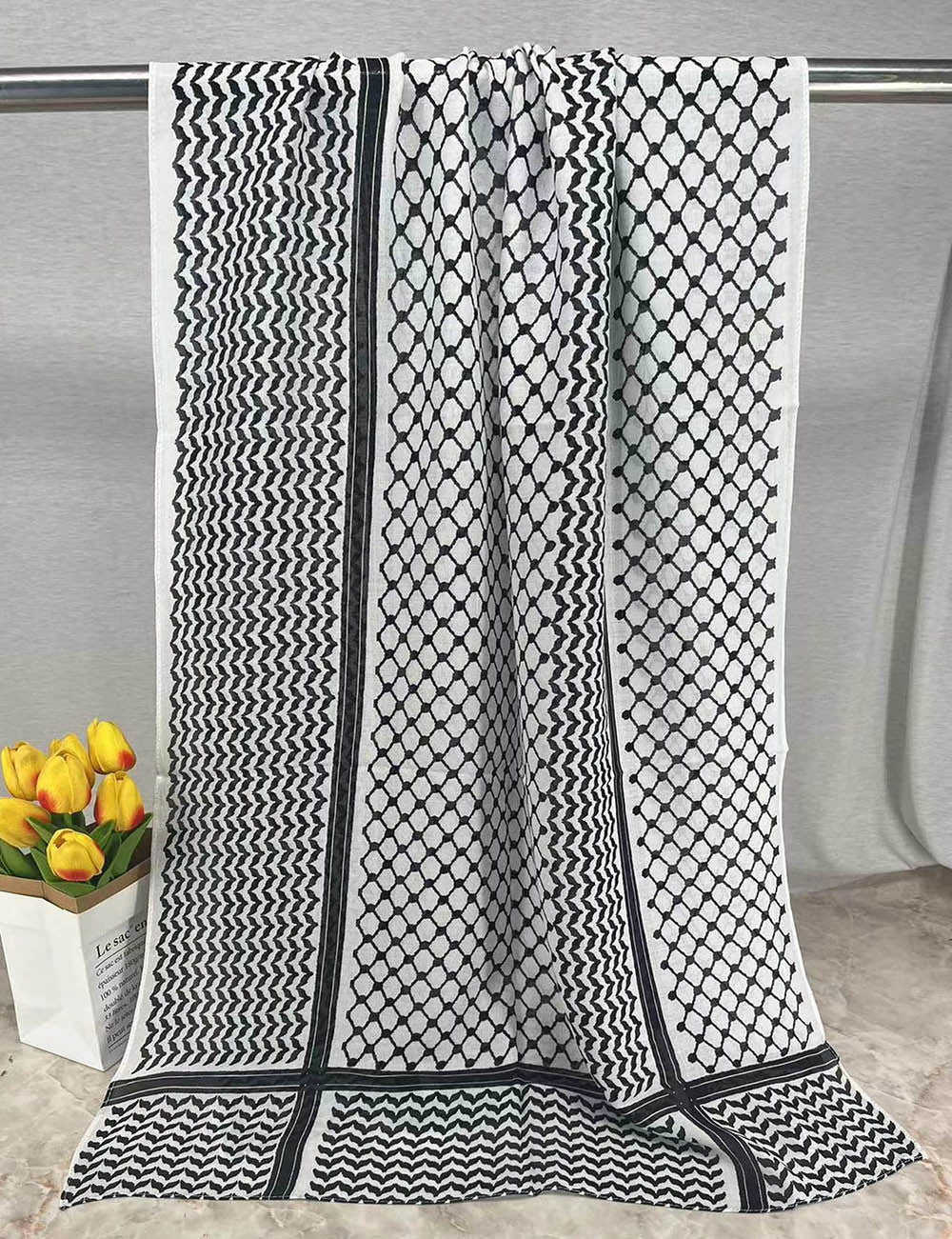 HJ07 Keffiyeh Print Modal Hijab - Traditional Arabic Scarf Women - Raya