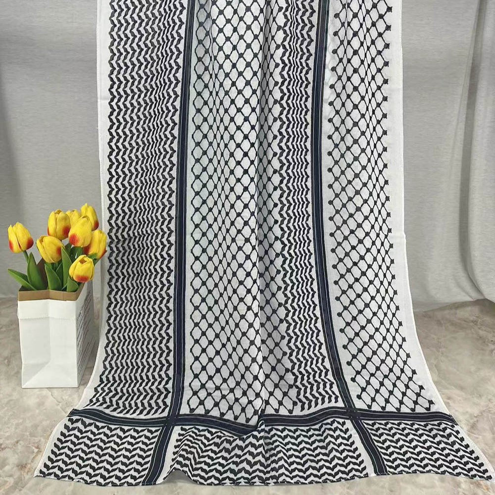 HJ07 Keffiyeh Print Modal Hijab - Traditional Arabic Scarf Women - Raya