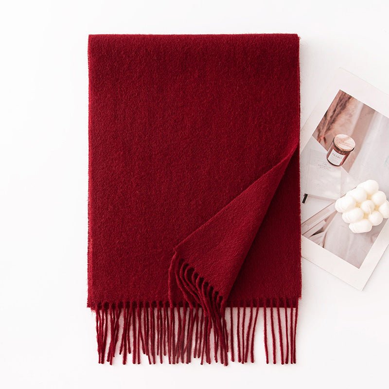 HJ10 Pure Wool Scarf Women - 100% Cashmere Feel Winter Shawl Tassel - Raya