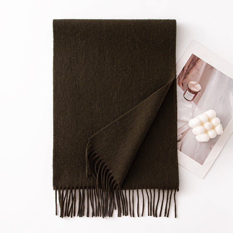 HJ10 Pure Wool Scarf Women - 100% Cashmere Feel Winter Shawl Tassel - Raya