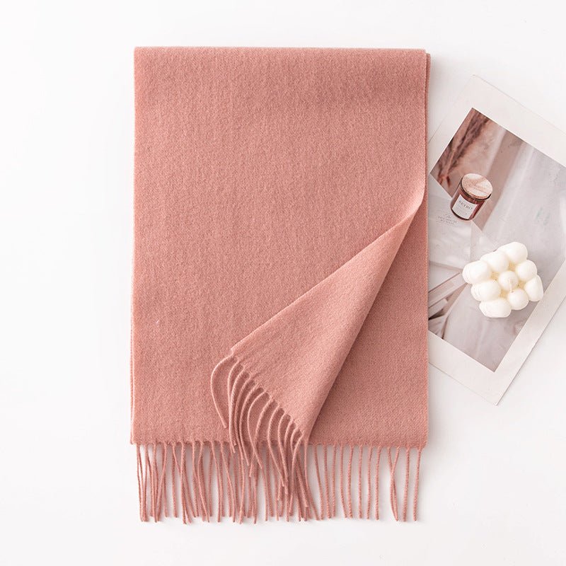 HJ10 Pure Wool Scarf Women - 100% Cashmere Feel Winter Shawl Tassel - Raya