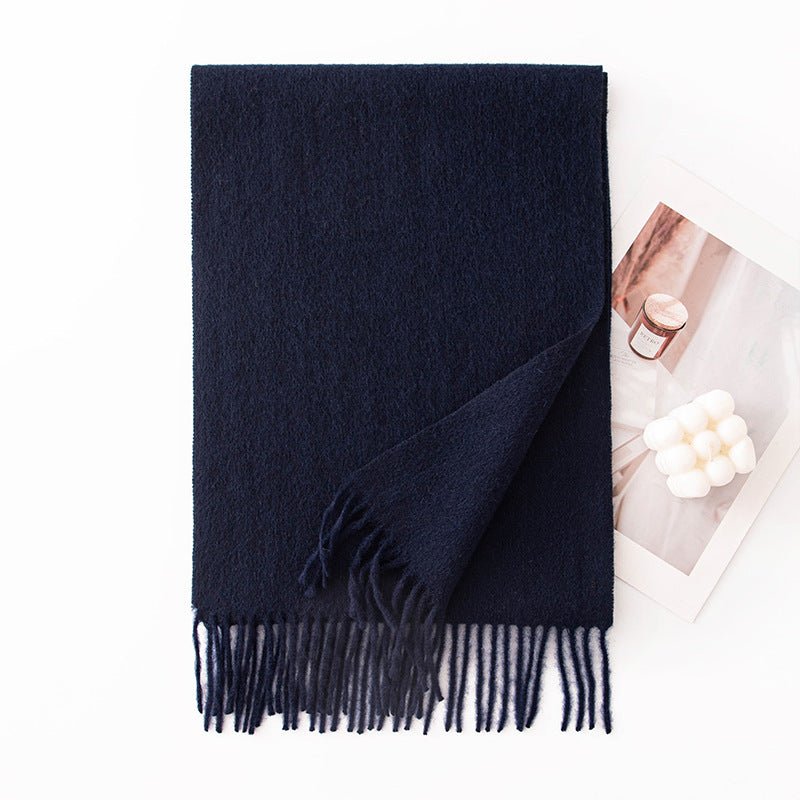 HJ10 Pure Wool Scarf Women - 100% Cashmere Feel Winter Shawl Tassel - Raya