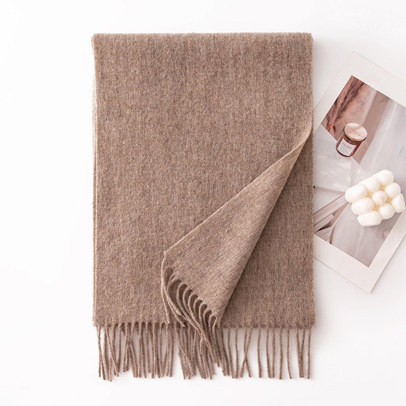 HJ10 Pure Wool Scarf Women - 100% Cashmere Feel Winter Shawl Tassel - Raya
