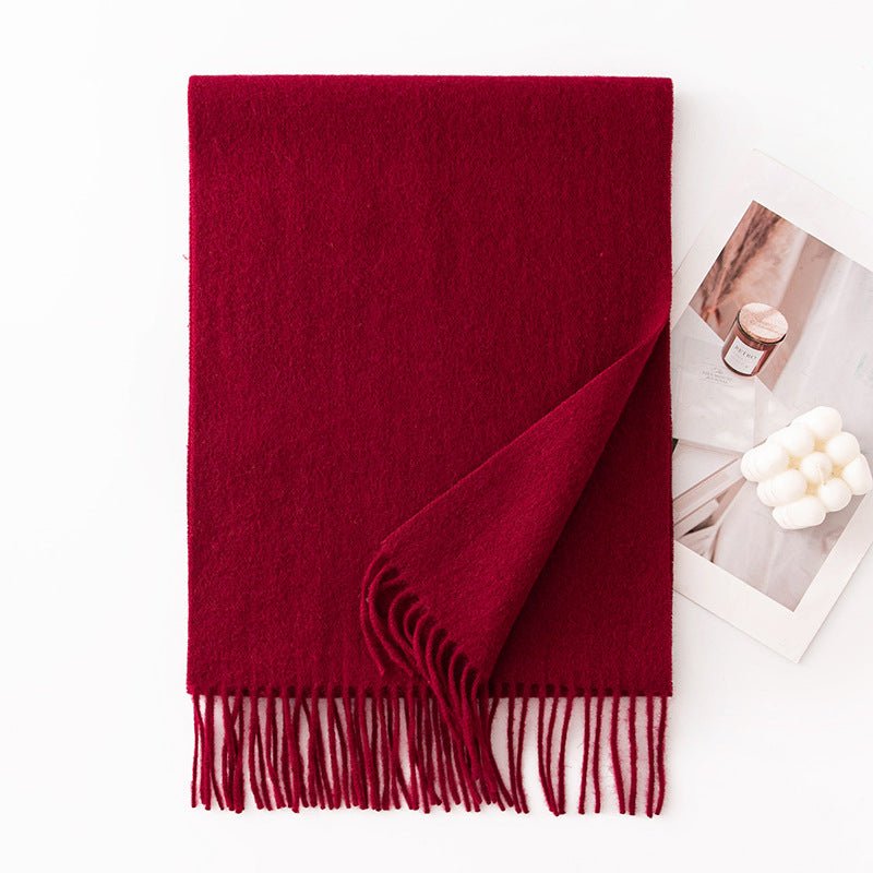 HJ10 Pure Wool Scarf Women - 100% Cashmere Feel Winter Shawl Tassel - Raya