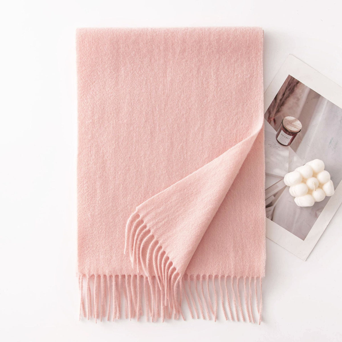 HJ10 Pure Wool Scarf Women - 100% Cashmere Feel Winter Shawl Tassel - Raya