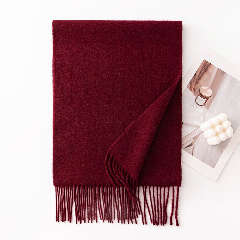 HJ10 Pure Wool Scarf Women - 100% Cashmere Feel Winter Shawl Tassel - Raya