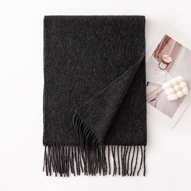HJ10 Pure Wool Scarf Women - 100% Cashmere Feel Winter Shawl Tassel - Raya