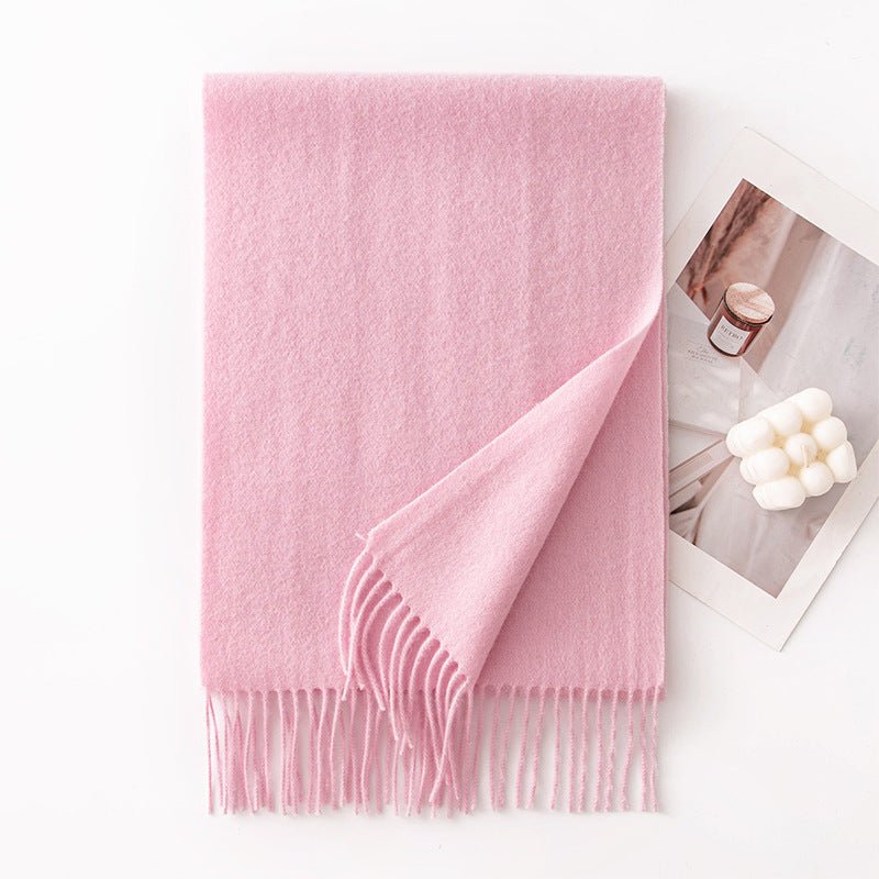 HJ10 Pure Wool Scarf Women - 100% Cashmere Feel Winter Shawl Tassel - Raya