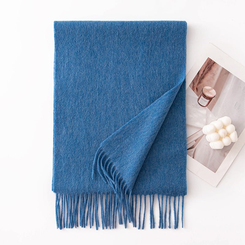 HJ10 Pure Wool Scarf Women - 100% Cashmere Feel Winter Shawl Tassel - Raya