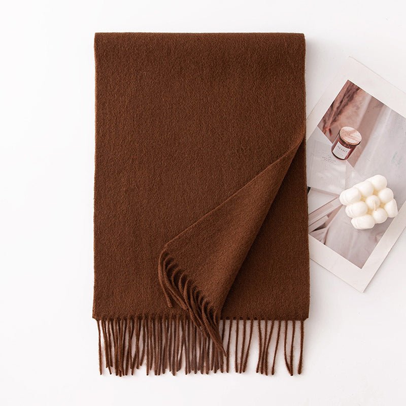 HJ10 Pure Wool Scarf Women - 100% Cashmere Feel Winter Shawl Tassel - Raya