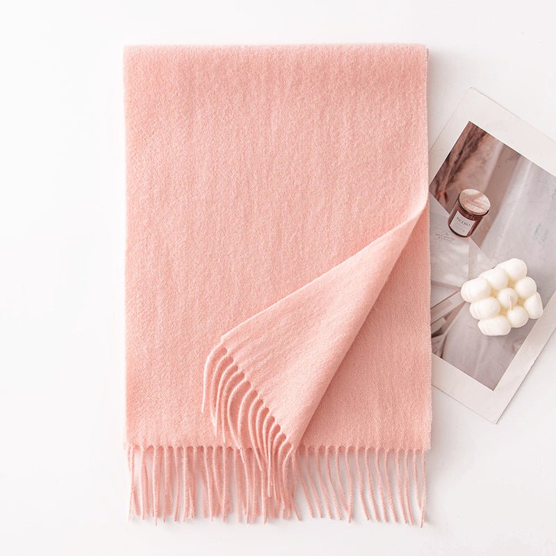 HJ10 Pure Wool Scarf Women - 100% Cashmere Feel Winter Shawl Tassel - Raya