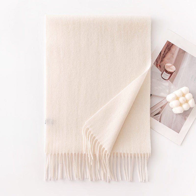 HJ10 Pure Wool Scarf Women - 100% Cashmere Feel Winter Shawl Tassel - Raya