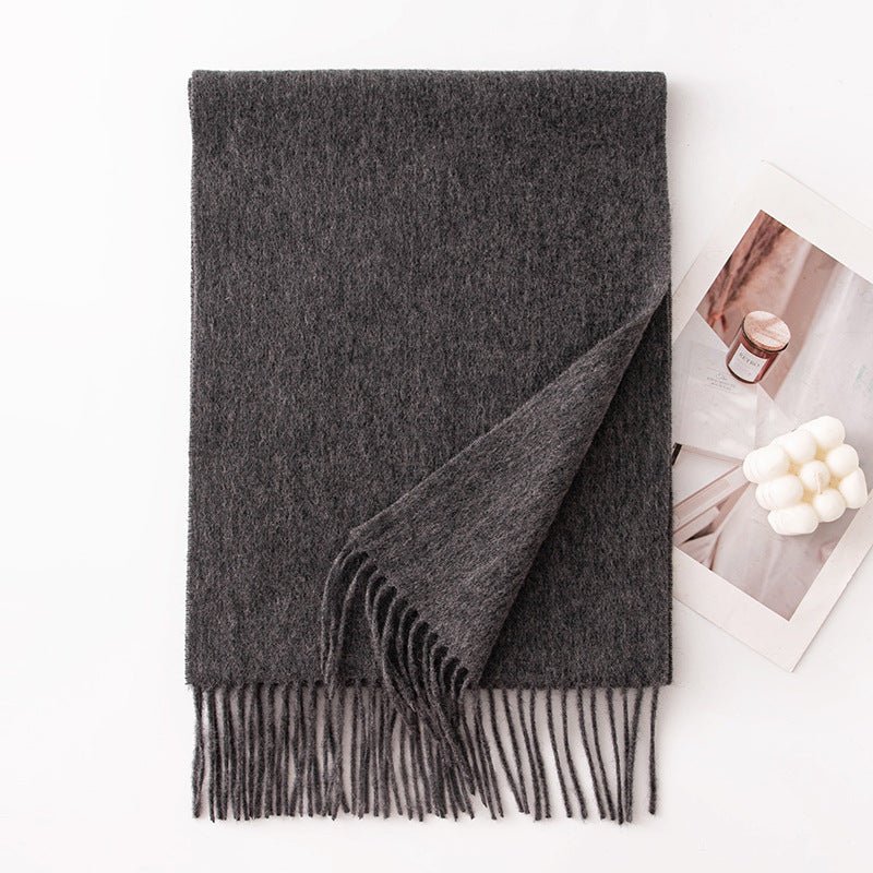 HJ10 Pure Wool Scarf Women - 100% Cashmere Feel Winter Shawl Tassel - Raya