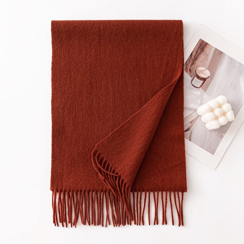 HJ10 Pure Wool Scarf Women - 100% Cashmere Feel Winter Shawl Tassel - Raya