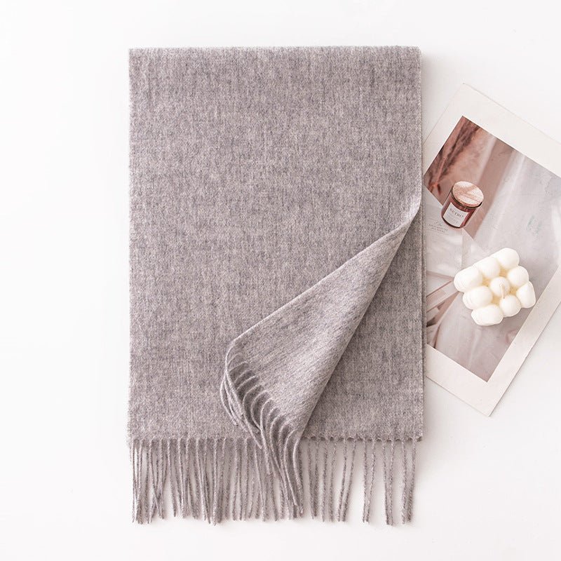 HJ10 Pure Wool Scarf Women - 100% Cashmere Feel Winter Shawl Tassel - Raya