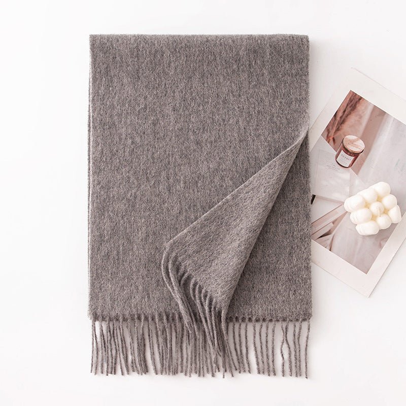 HJ10 Pure Wool Scarf Women - 100% Cashmere Feel Winter Shawl Tassel - Raya