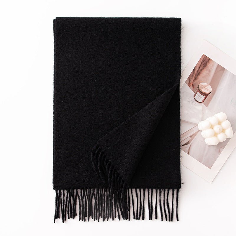 HJ10 Pure Wool Scarf Women - 100% Cashmere Feel Winter Shawl Tassel - Raya