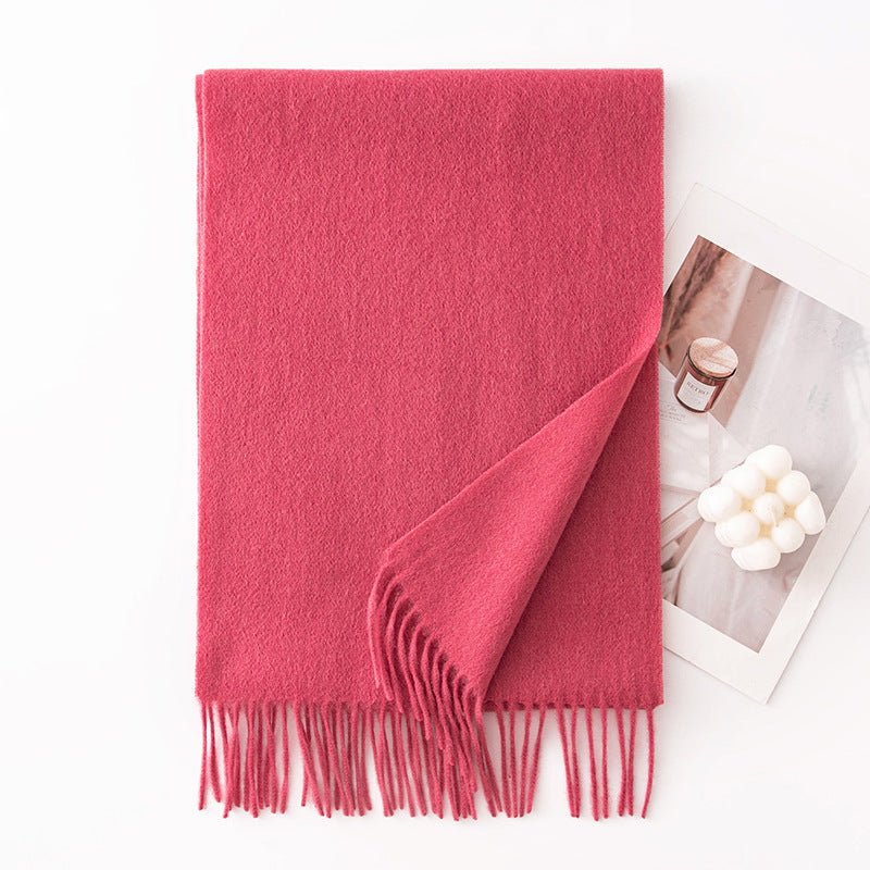 HJ10 Pure Wool Scarf Women - 100% Cashmere Feel Winter Shawl Tassel - Raya