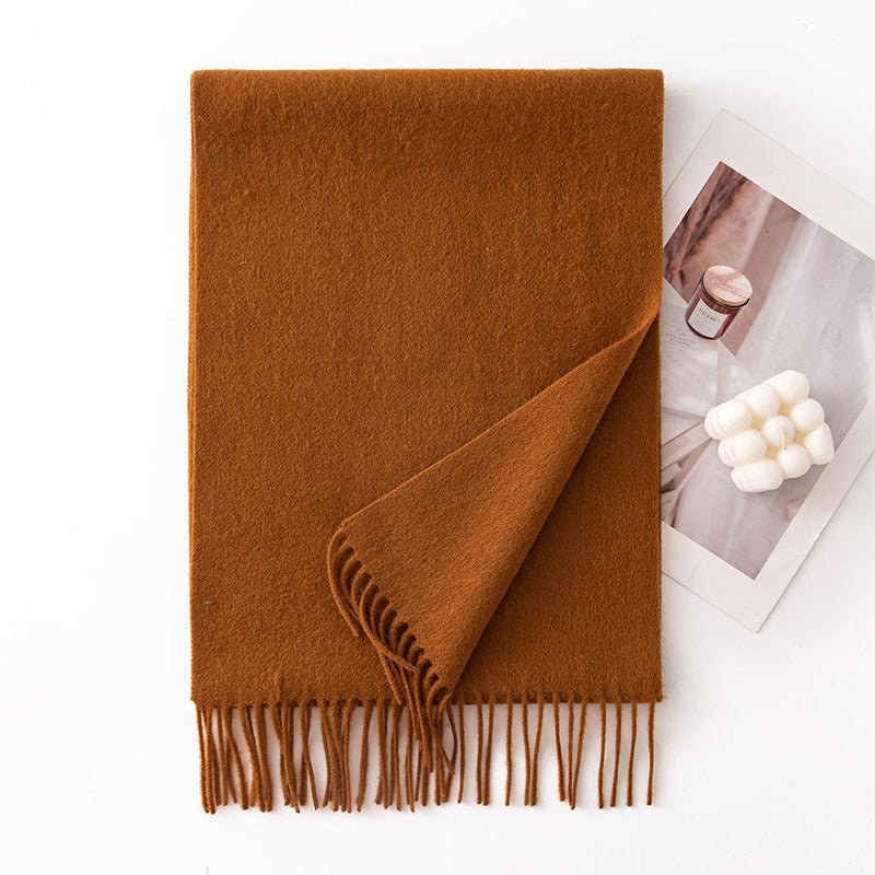 HJ10 Pure Wool Scarf Women - 100% Cashmere Feel Winter Shawl Tassel - Raya