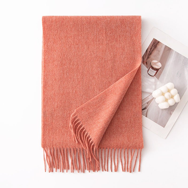 HJ10 Pure Wool Scarf Women - 100% Cashmere Feel Winter Shawl Tassel - Raya