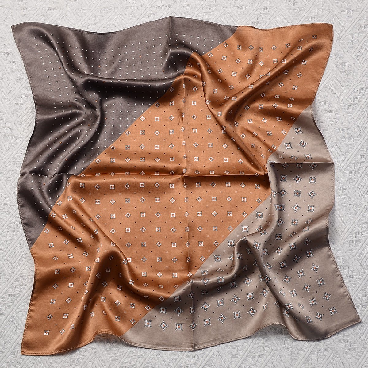 HJ12 Silk Scarf Women Spring - Striped Mulberry Square UV Protection 1 - Raya