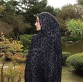RY141 Slate Blue Black Leopard Print Hijab Shawl – Dark Animal Women's Head Scarf (80×180cm) - Raya