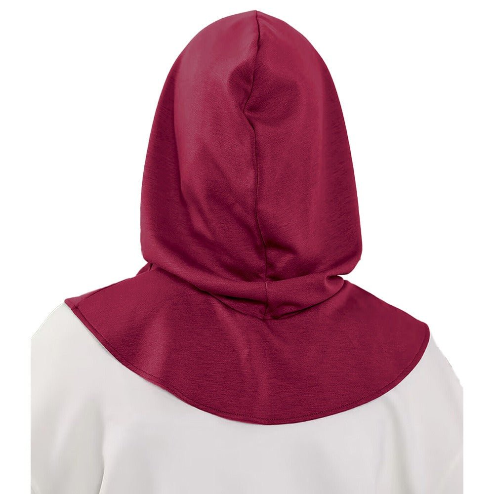 RY201 Burgundy Sport Hijab Cap with Visor – Instant Hijab Women's Athletic Head Cover - Raya