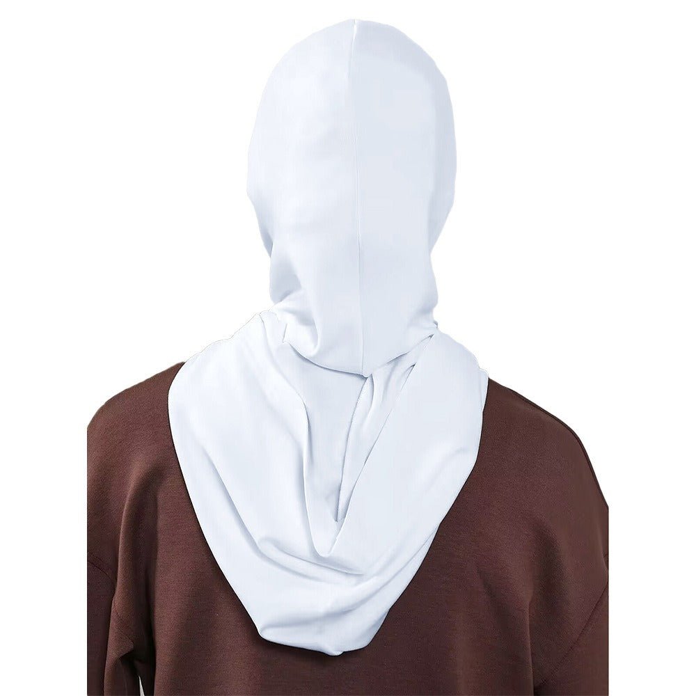 RY202 White Hijab Sport Cap with Visor – Muslim Women's Instant Athletic Head Cover - Raya