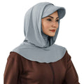 RY203 Grey Full Coverage Hijab Cap with Wide Visor – Muslim Women's Sun Protection Head Cover - Raya