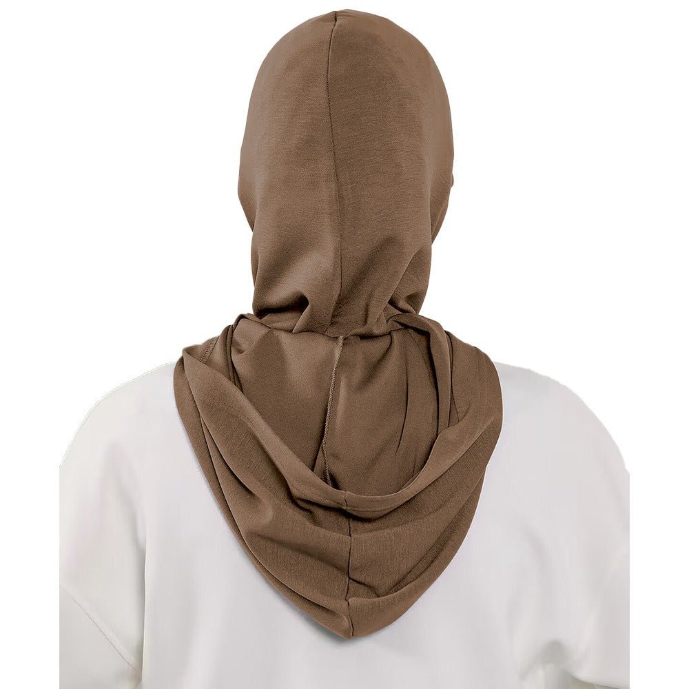 RY205 Modest Full Coverage Hijab Cap with Visor – Neck Cover Headscarf for Muslim Women - Raya