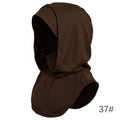 RY208 Brown Mercerized Cotton Full Coverage Hijab Cap – Solid Color Sun Protection Headscarf - Raya