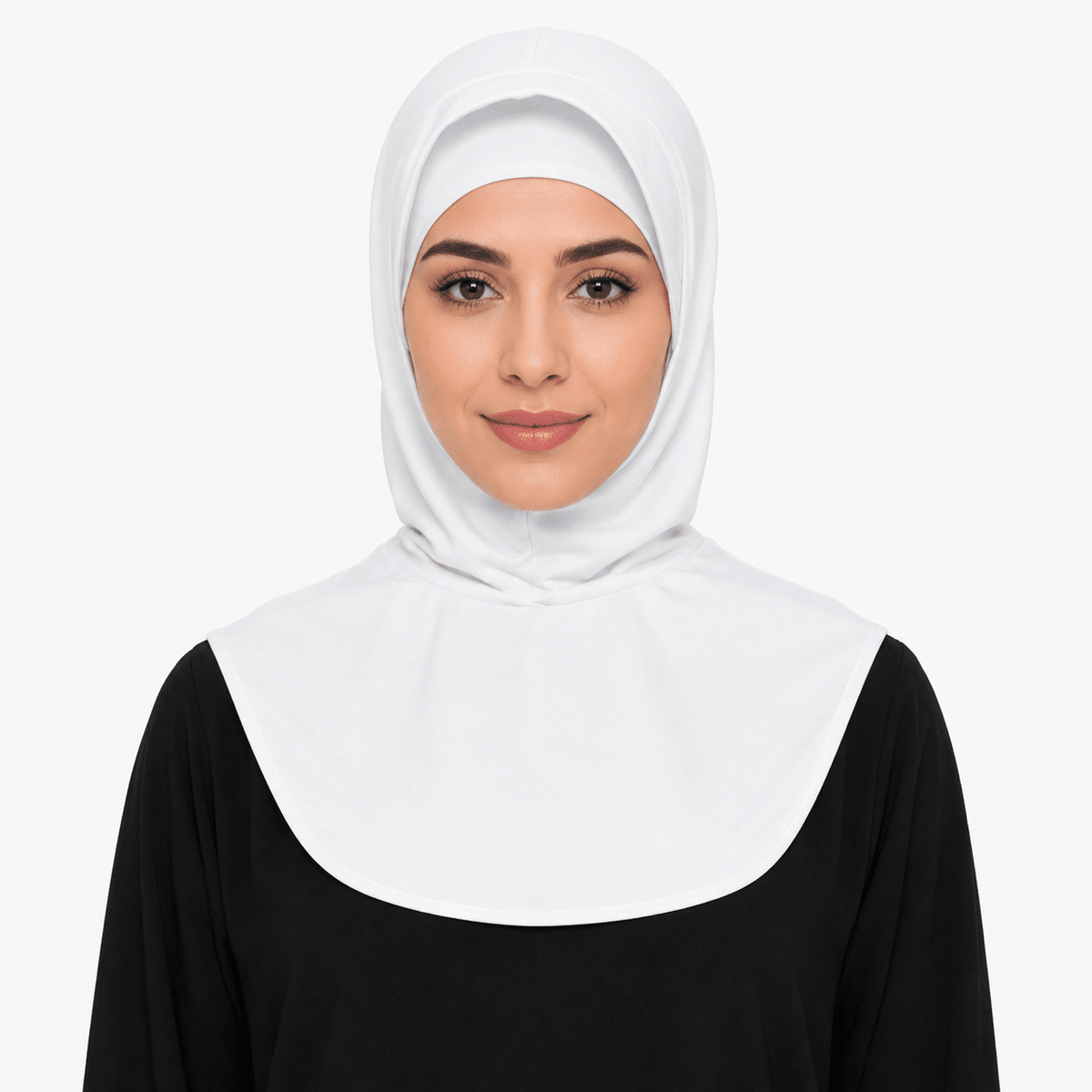 RY209 White Mercerized Cotton Full Coverage Hijab Cap – Solid Color Sun Protection Headscarf - Raya