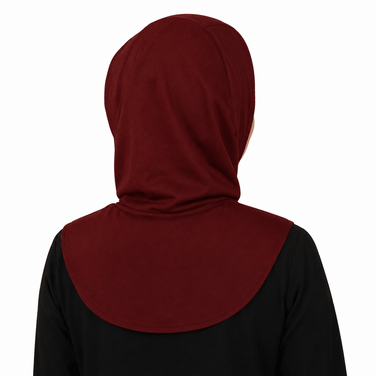 RY210 Burgundy Mercerized Cotton Full Coverage Hijab Cap – Sun Protection Headscarf - Raya