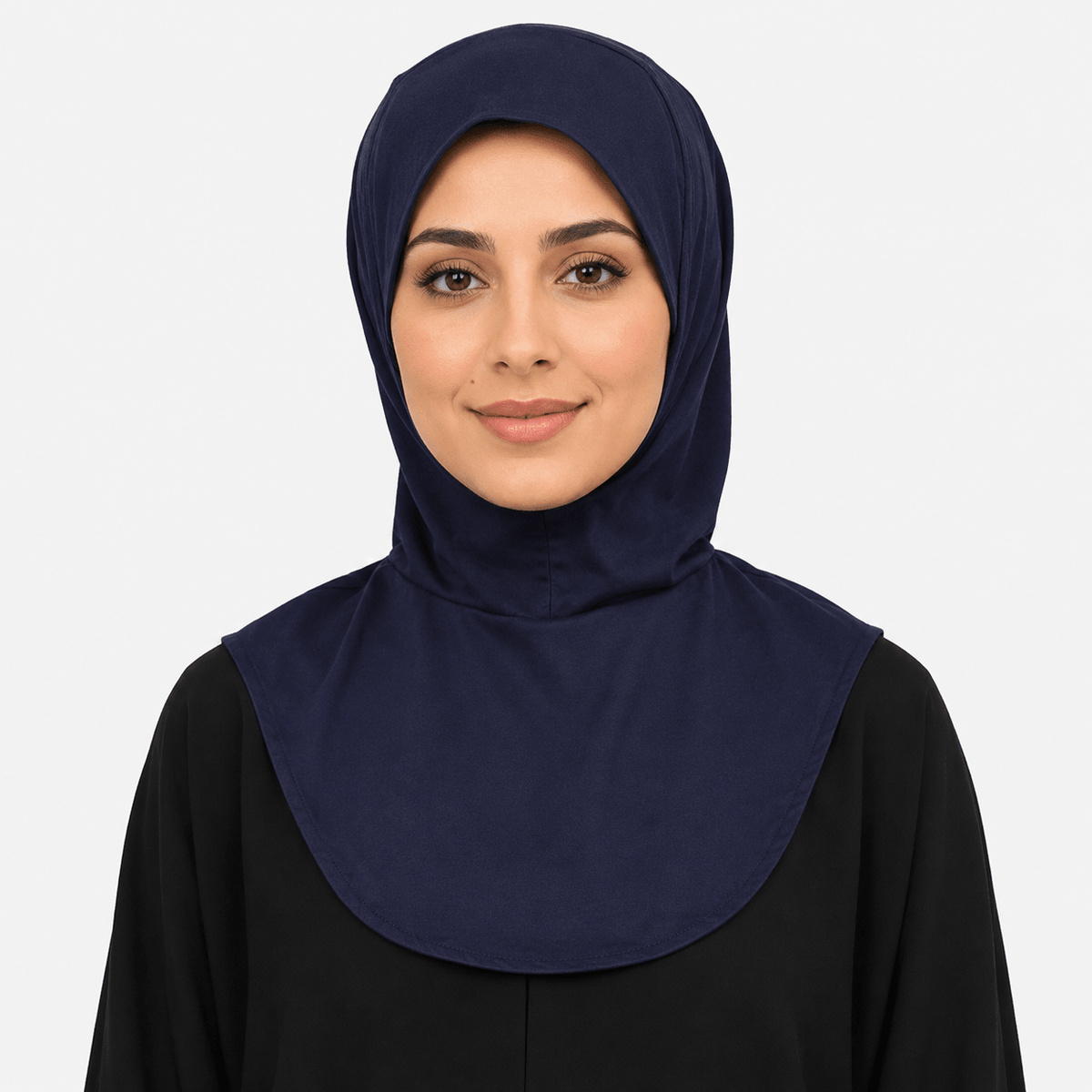 RY211 Navy Mercerized Cotton Full Coverage Hijab Cap – Sun Protection Headscarf - Raya