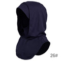 RY211 Navy Mercerized Cotton Full Coverage Hijab Cap – Sun Protection Headscarf - Raya