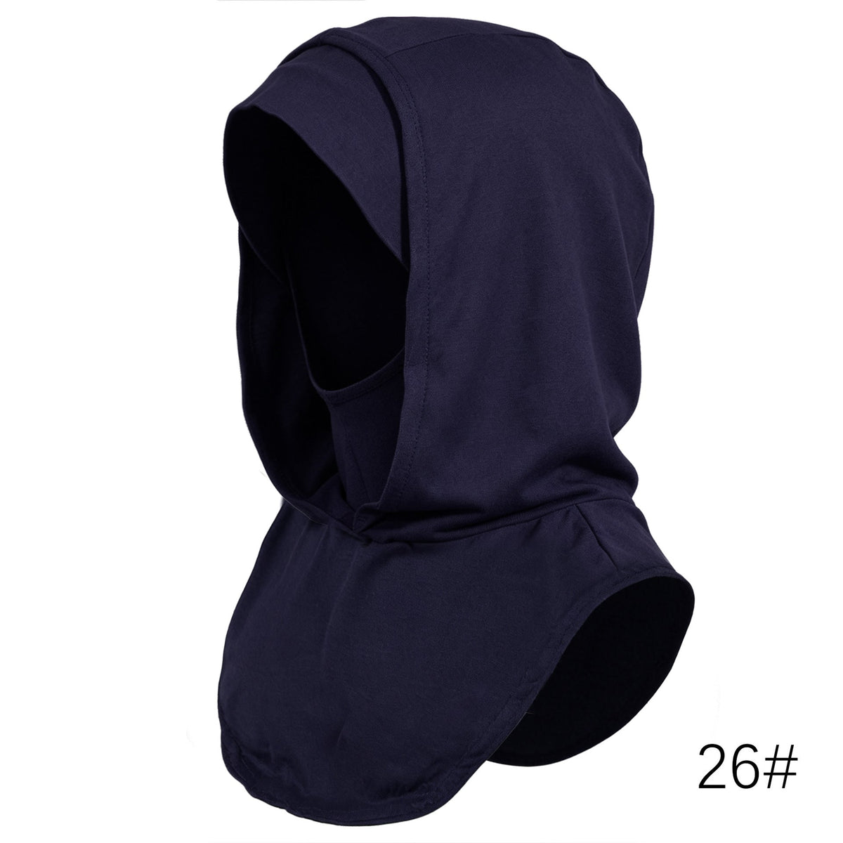 RY211 Navy Mercerized Cotton Full Coverage Hijab Cap – Sun Protection Headscarf - Raya