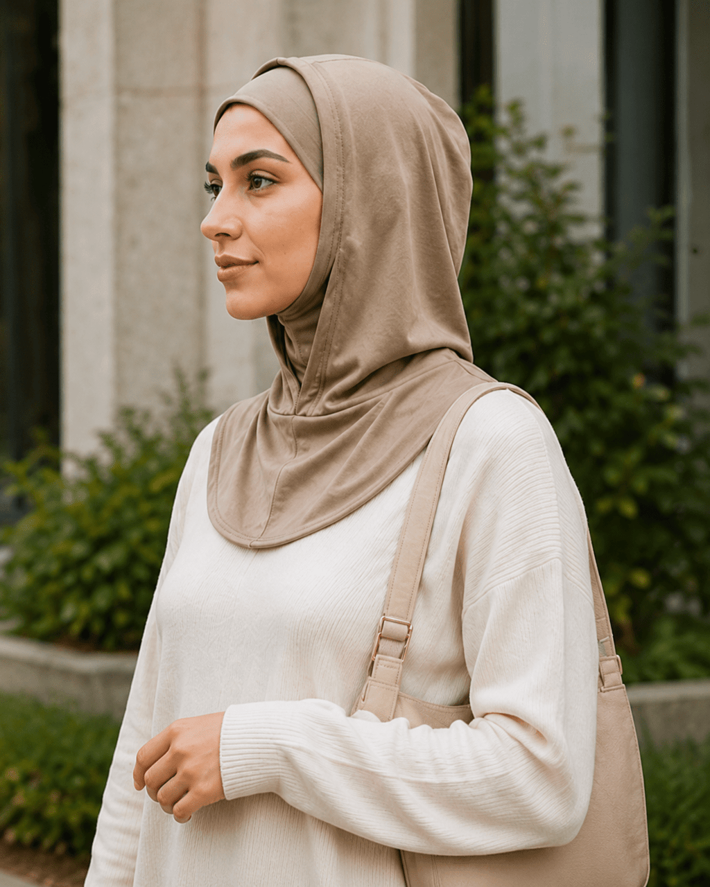 RY213 Cocoa Mercerized Cotton Full Coverage Hijab Cap – Sun Protection Headscarf - Raya