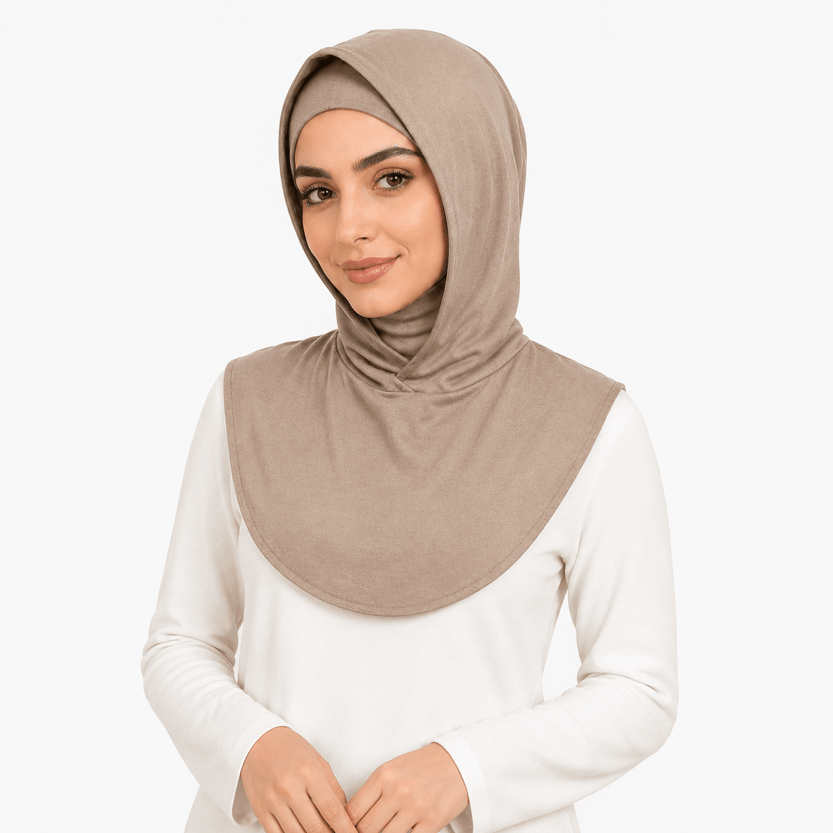 RY214 Hazel Wood Mercerized Cotton Full Coverage Hijab Cap – Sun Protection Headscarf - Raya