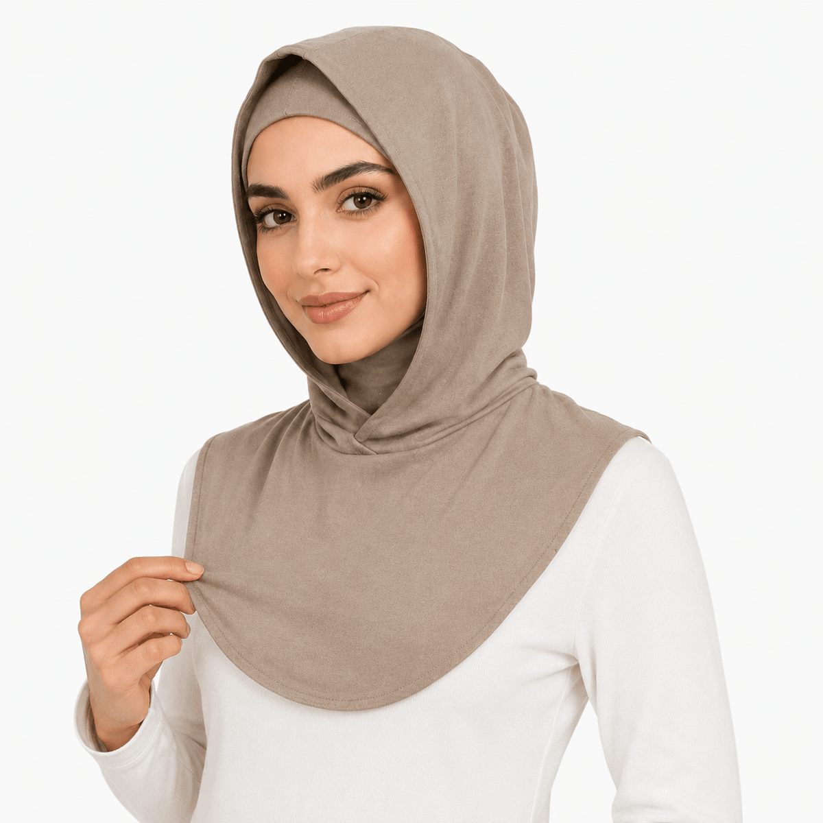 RY214 Hazel Wood Mercerized Cotton Full Coverage Hijab Cap – Sun Protection Headscarf - Raya