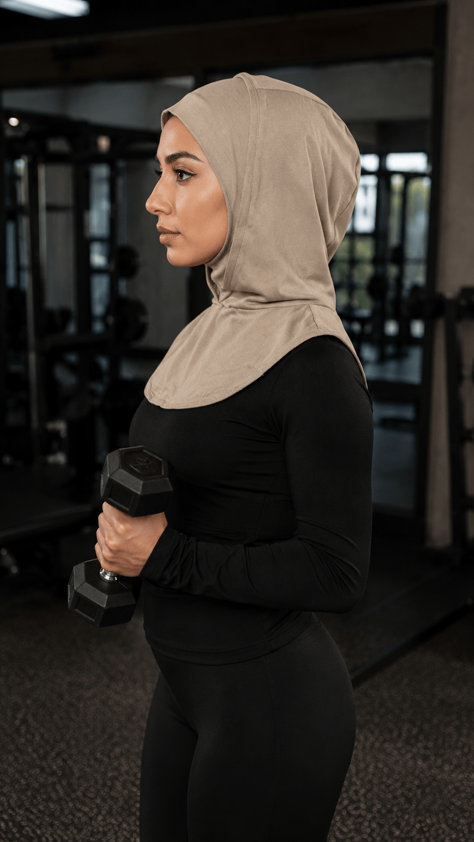 RY214 Hazel Wood Mercerized Cotton Full Coverage Hijab Cap – Sun Protection Headscarf - Raya