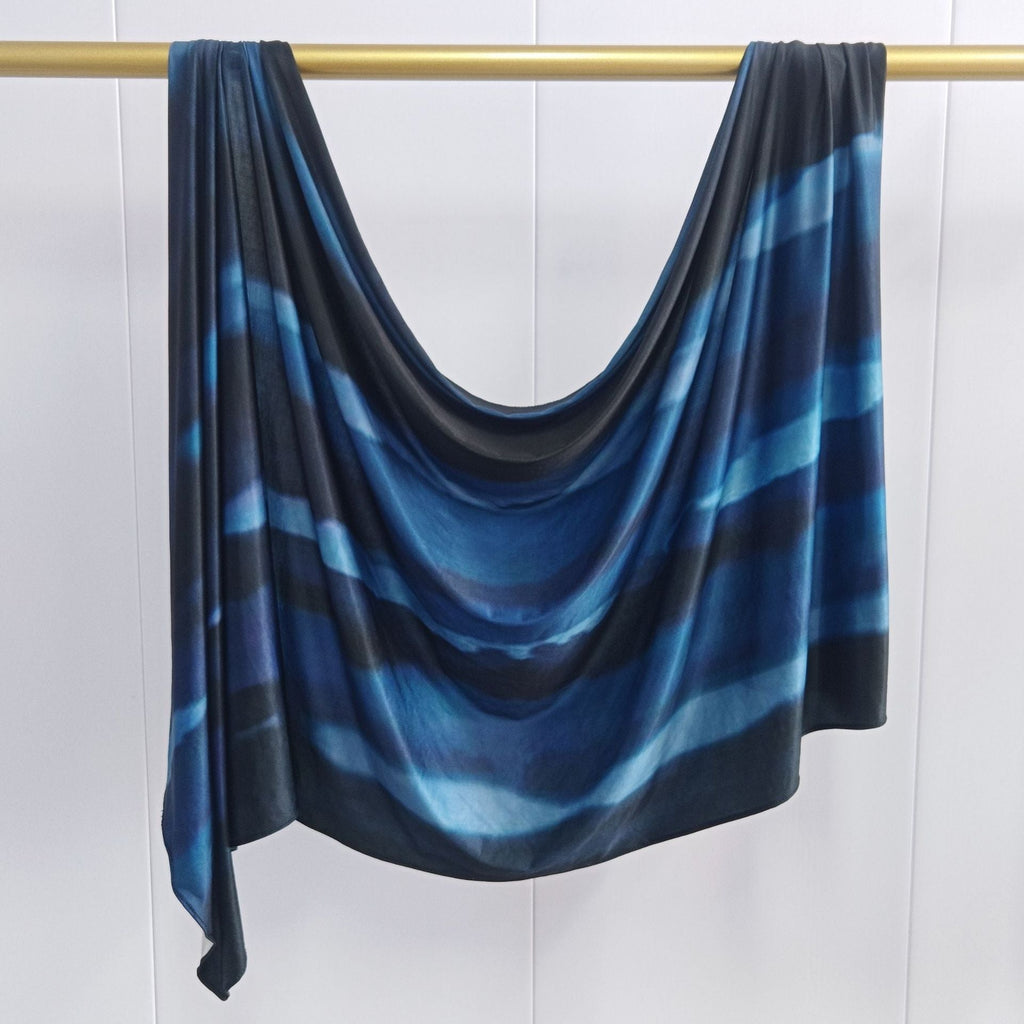 RY216 Midnight Ocean Printed Jersey Hijab – Soft Premium Drape Scarf - Raya